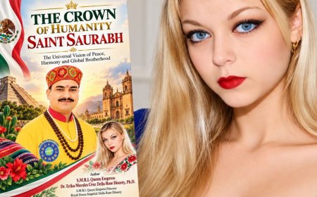 पुस्तक का कवर विमोचन:मैक्सिको की लेखिका ने संत सौरभ के जीवन-दर्शन पर लिखी पुस्तक