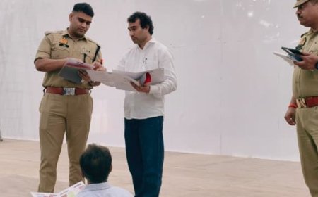 अमरोहा एसपी ने नवनिर्मित पुलिस लाइन का किया निरीक्षण:ऑडिटोरियम की गुणवत्ता जांची, निर्माण कार्य में लापरवाही पर दिए सख्त निर्देश