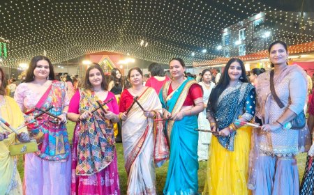 शामली में लायंस क्लब के डांडिया रास में झूमे शहरवासी:क्लब के रजत उत्सव पर दो दिन चला आयोजन, आधी रात तक रहा उल्लास