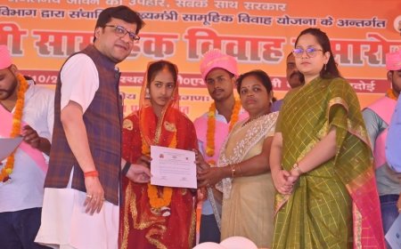 हरदोई में 622 जोड़ों का सामूहिक विवाह:सीएसएन पीजी कॉलेज में मंत्री नितिन अग्रवाल ने बरसाए फूल