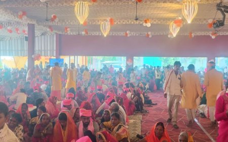 गोंडा में 146 जोड़ों सीएम सामूहिक विवाह के तहत शादी:15 मुस्लिम जोड़ों का निकाह, डीएम प्रियंका निरंजन ने दी शुभकामनाएं