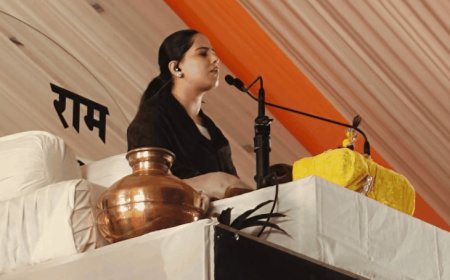जया किशोरी की भागवत कथा सुनने उमड़े श्रद्धालु:तीन मंत्री भी पहुंचे, ठाकुर जी की आरती के साथ हुआ शुभारंभ