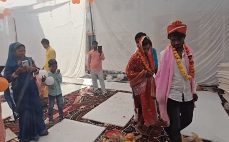 अयोध्या में 163 जोड़ों ने थामा एक-दूजे का हाथ:पूरा बाजार ब्लॉक में मुख्यमंत्री सामूहिक विवाह समारोह; दो मुस्लिम जोड़ों का निकाह भी हुआ