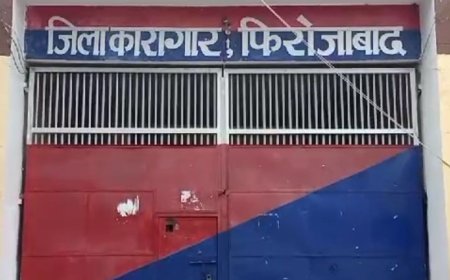 फिरोजाबाद जिला कारागार में कैदी की मौत, दो कर्मचारी निलंबित:सेप्टिक टैंक में कूदा विचाराधीन बंदी, CCTV में दर्ज हुई घटना