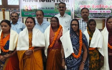 राष्ट्रीय महिला किसान दिवस पर प्रगतिशील महिला कृषक सम्मानित:कृषि भवन में प्राकृतिक खेती, श्रीअन्न और पराली प्रबंधन की जानकारी दी गई