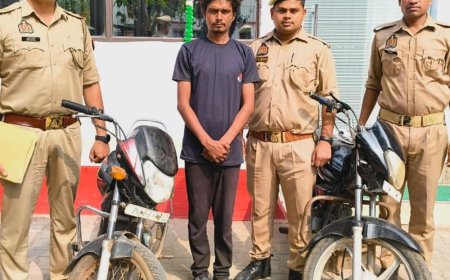 ललितपुर में बाइक चोर पकड़ा गया:चोरी की 2 बाइक बरामद, मध्य प्रदेश का रहने वाला है आरोपी