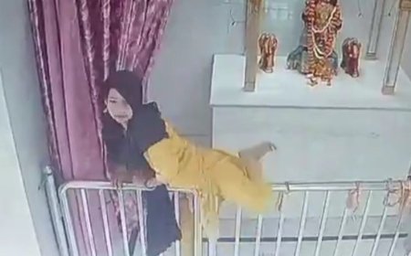लखनऊ में चारों धाम मंदिर में मूर्तियों के गहने चोरी:CCTV में कैद हुई महिला, जांच में जुटी पुलिस