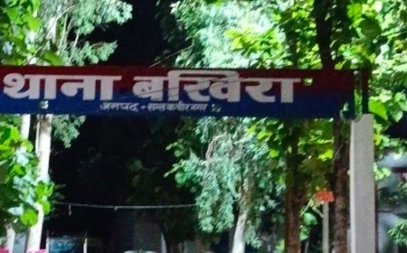 थाने के गेट पर पत्नी पर चाकू से हमला:संतकबीरनगर में मायके से विदाई को लेकर विवाद, पति हिरासत में