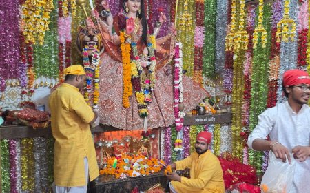 संभल में शारदीय नवरात्र का कन्या पूजन के साथ समापन:सिद्धपीठ चामुंडा मंदिर में लौंग का जोड़ा चढ़ाने से मनोकामना पूरी होने की मान्यता