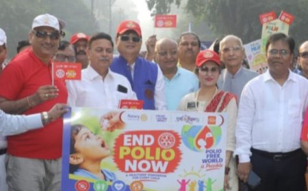 मेरठ में पोलियो जागरूकता रैली निकाली:15 स्कूलों के बच्चों ने लिया हिस्सा, लोगों को पोलियो से बचाव के प्रति किया जागरूक