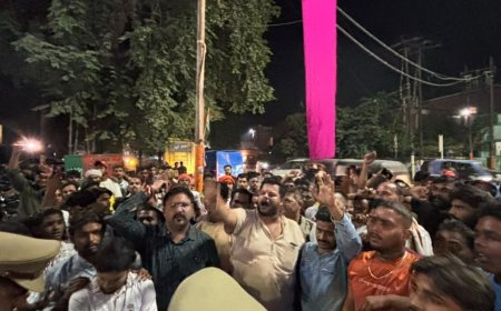 मुरादाबाद में रामलीला मैदान में मांस पकाने पर हंगामा:बजरंग दल ने प्रदर्शन किया, पुलिस ने रोका-जल्द समाधान का भरोसा दिया
