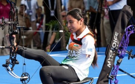 बिना हाथ की तीरंदाज शीतल ने वर्ल्ड रिकॉर्ड बराबर किया:पैरा एशियन गेम्स में 704 अंक लिए, भारतीय महिला कंपाउंड टीम क्वालिफिकेशन में नंबर-1