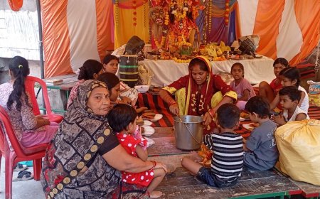 कानपुर के भुवनेश्वर मंदिर में भंडारा:रामबाग अष्टमी पर कन्या भोज संपन्न, वाल्मीकि समाज सहयोग से बंटा प्रसाद
