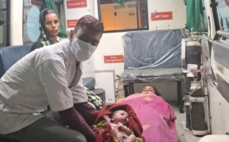 महिला ने एंबुलेंस में दिया बच्चे को जन्म:ईएमटी की तत्परता से एंबुलेंस में सुरक्षित जन्मा बच्चा, स्वास्थ्य विभाग की सराहना