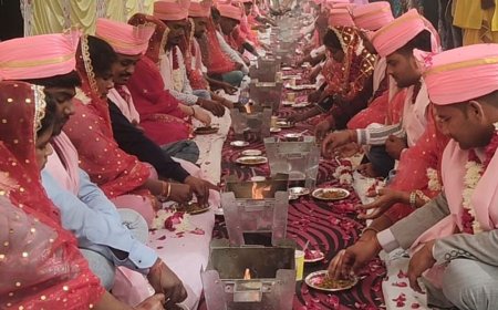मुख्यमंत्री सामूहिक विवाह योजना के तहत 70 जोड़ों की शादी:34 हिंदू और 26 मुस्लिम जोड़ों का रीति-रिवाज से हुआ विवाह