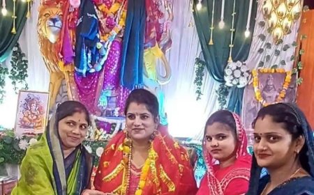 हरदोई में सजी माता की चौकी:भूरेश्वर मंदिर परिसर हुआ जागरण, कलाकारों ने झांकियों संग मोहा मन