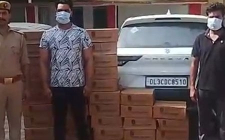 351लीटर हरियाणा मार्का शराब के साथ 2 तस्कर गिरफ्तार:बागपत में लग्जरी कार में काले कपड़े से ढककर ले जा रहे थे लोनी