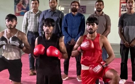 लखनऊ में बॉक्सिंग टीम का चयन:ख्वाजा मुईनुद्दीन चिश्ती भाषा विश्वविद्यालय में की बॉक्सिंग टीम के लिए ट्रायल