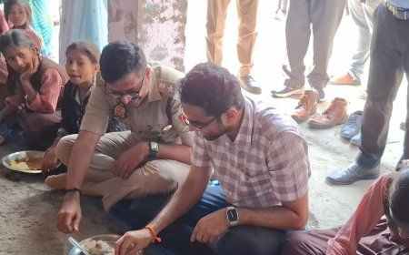 कंपोजिट विद्यालय में बनेगा किचन:डीएम-एसपी ने बच्चों के साथ बैठकर खाया मिड-डे मील