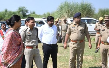 फतेहपुर में DM-SP ने मूर्ति विसर्जन की तैयारियों का जायजा:नौवस्ता घाट पर सुरक्षा व्यवस्था जांची, अधिकारियों को दिए निर्देश