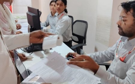 चौपरिया में आठ काउंटरों वाला आधार केंद्र शुरू:नए नामांकन की सुविधा मुफ्त, बायोमेट्रिक और फोटो अपडेट किए जा रहे