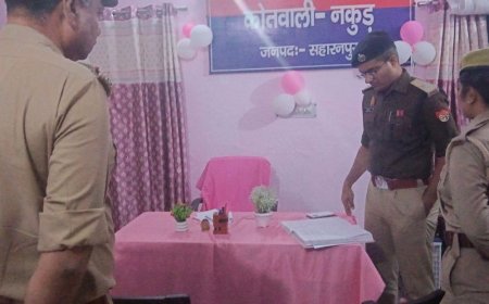 SP ग्रामीण ने आधी रात थानों का औचक निरीक्षण किया:सहारनपुर में पुलिस की ड्यूटी जांची, मिशन शक्ति केंद्रों का जायजा लिया