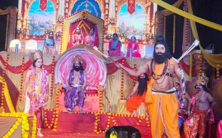 राम ने तोड़ा शिव धनुष:सिविल लाइंस के श्री श्री बाल रामलीला मैदान में हुआ मंचन, लक्ष्मण-परशुराम संवाद ने मोहा मन
