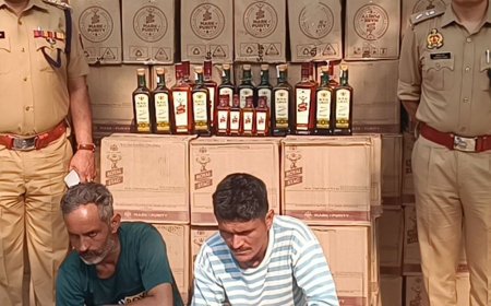 लौहरी-ड्रिंक की पेटियों के नीचे मिली 65 लाख की शराब:हिमाचल के 2 तस्कर गिरफ्तार, पंजाब में करना था सप्लाई