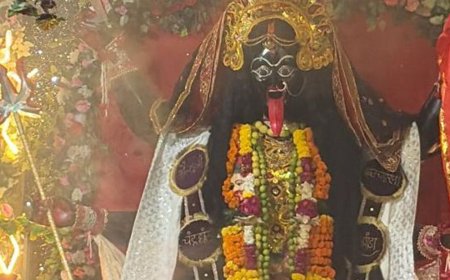 मां काली के दर्शन को उमड़े श्रद्धालु:गुरसरांय में मां के दरबार में बढ़ रही भीड़, सप्तमी पर चढ़ेगा 56 भोग