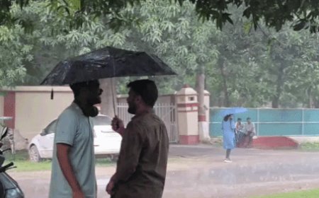 वाराणसी में तेज बारिश:दो डिग्री गिरा तापमान,पश्चिमी विक्षोभ का दिख रहा असर
