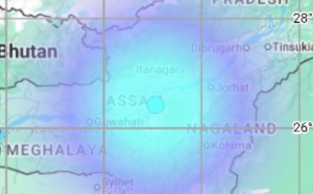 भास्कर अपडेट्स:असम में 4.5 तीव्रता का भूकंप, 4 मिनट बाद मणिपुर में झटके महसूस हुए