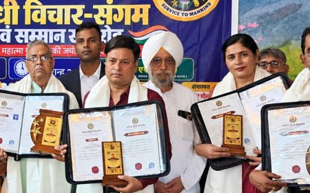 गांधी विचार-संगम में सम्मान समारोह:साहित्य, शिक्षा और पत्रकारिता की नौ विभूतियों को मिला विद्या वाचस्पति सम्मान