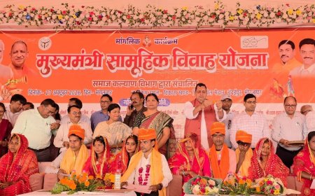 मिर्जापुर में 316 जोड़ों का सामूहिक विवाह:मुख्यमंत्री सामूहिक विवाह योजना में 11 निकाह भी हुए; एक जोड़े पर 1 लाख रुपये खर्च