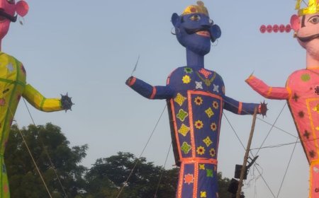 65 फीट ऊंचे रावण के पुतले का होगा दहन:हापुड़ के रामलीला मैदान में कुंभकरण और मेघनाद के पुतले भी जलेंगे