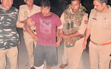 पटाखा-फैक्ट्री के मालिक को पुलिस ने मुठभेड़ में किया गिरफ्तार:सरायमोहाना घाट पर पुलिस टीम पर राजू खान ने की फायरिंग, पुलिस ने दबोचा