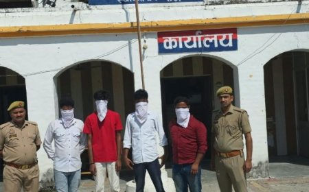 बलरामपुर में मारपीट के वायरल वीडियो पर कार्रवाई:पुरानी रंजिश में दो युवकों को पीटा था, चार आरोपी गिरफ्तार