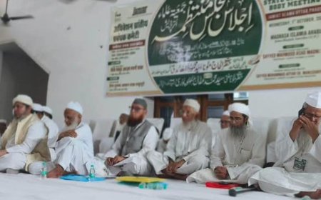 अमरोहा में जमीयत उलेमा-ए-हिंद की बैठक, नशे-दहेज पर जताई चिंता:मुफ्ती अफ्फान मंसूरपुरी ने सहारनपुर मस्जिद हटाने पर उठाए सवाल