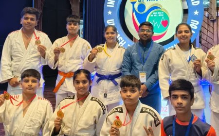 मुरादाबाद की RSD एकेडमी ने जूडो में 8 पदक जीते:लखनऊ में हुए इंटरनेशनल स्पोर्ट्स ओलंपियाड में नाम रोशन किया