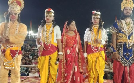 घाटमपुर बना अयोध्या, पुष्पक विमान से उतरे राम:14 साल बाद अयोध्या लौटे, भरत का विलाप देख दर्शकों की आंखें नम