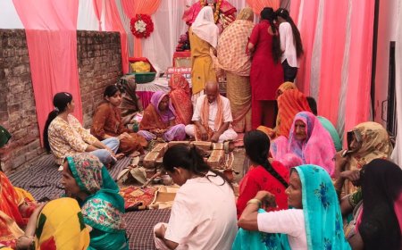 कानपुर में दुर्गा महोत्सव आयोजित:बौसर गांव मंदिर में हवन, कन्या पूजन बाद हुआ भंडारा