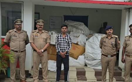 मऊ में 768 किलो अवैध पटाखे बरामद:10.78 लाख का माल जब्त, एक आरोपी को किया गया गिरफ्तार