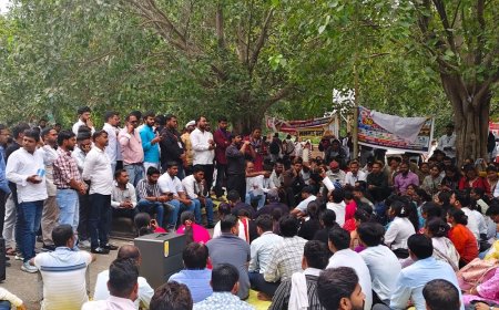लखनऊ में सीएचओ का धरना प्रदर्शन:नियमितीकरण, उचित वेतन, सेवा सुरक्षा और कैशलेस इलाज की मांग को लेकर आंदोलन