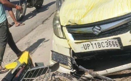 कार की टक्कर से बाइक सवार की मौत:सहारनपुर में इंडियन पेट्रोल पंप के सामने हुआ हादसा, कार चालक फरार