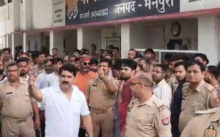 जाम लगाने वाले 30 से 40 लोगों पर केस:मैनपुरी में किशन दुबे की गिरफ्तारी का किया था विरोध