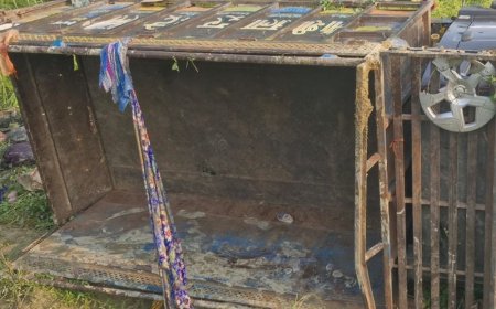 बस के कट मारने से खाई में गिरा लोडर:एटा में 19 लोग घायल, पिता की अस्थियां विसर्जित कर लौट रहा था परिवार