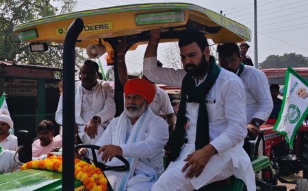 राकेश टिकैत ने प्रयागराज में उठाईं 12 सूत्रीय मांगें:किसान यूनियन कार्यालय पर हमले के आरोपियों की गिरफ्तारी की मांग, आंदोलन की चेतावनी
