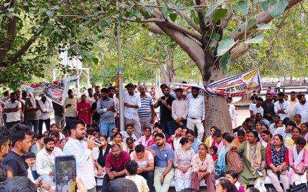 लखनऊ में सीएचओ का धरना प्रदर्शन:कैडर गठन, नियमितीकरण; सेवा सुरक्षा और सम्मानजनक वेतन के लिखित आदेश की मांग