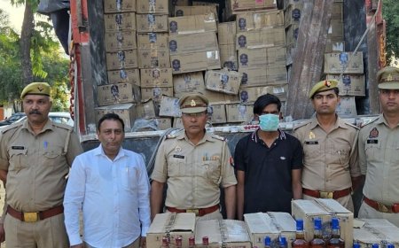 बिजनौर में 60 लाख की अवैध शराब बरामद:ट्रक चालक गिरफ्तार, फर्जी बिलों से पंजाब से लाई जा रही थी