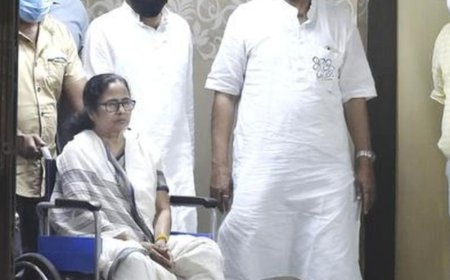 शुभेंदु बोले-ममता ने पांव में फ्रैक्चर का बहाना किया था:दावा- मेडिकल रिपोर्ट में ऐसा कुछ नहीं; 2021 चुनावों में TMC को सबसे बड़ी जीत मिली थी