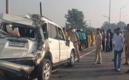 प्रयागराज-वाराणसी राजमार्ग पर भीषण हादसा, चार की मौत
